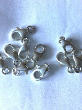 Silver Tone Small Lobster Claw Clasps Jewelry Making